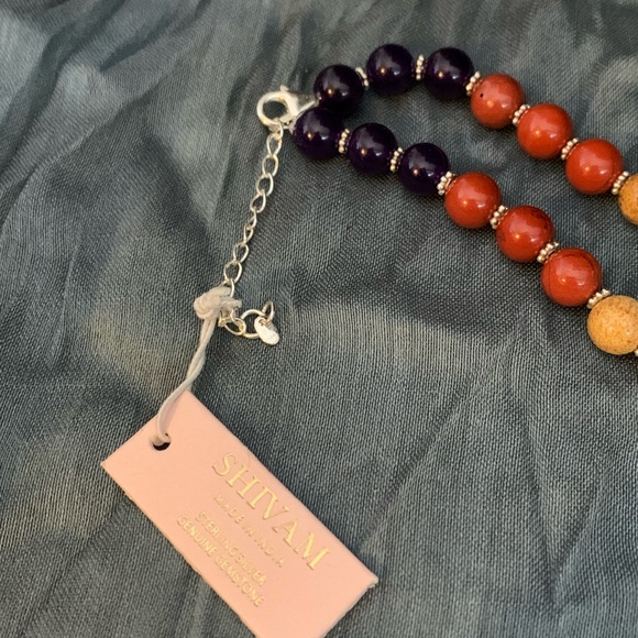 Sterling Silver SHIVAM genuine gemstone Chakra healing 18” necklace - Picture 8 of 9